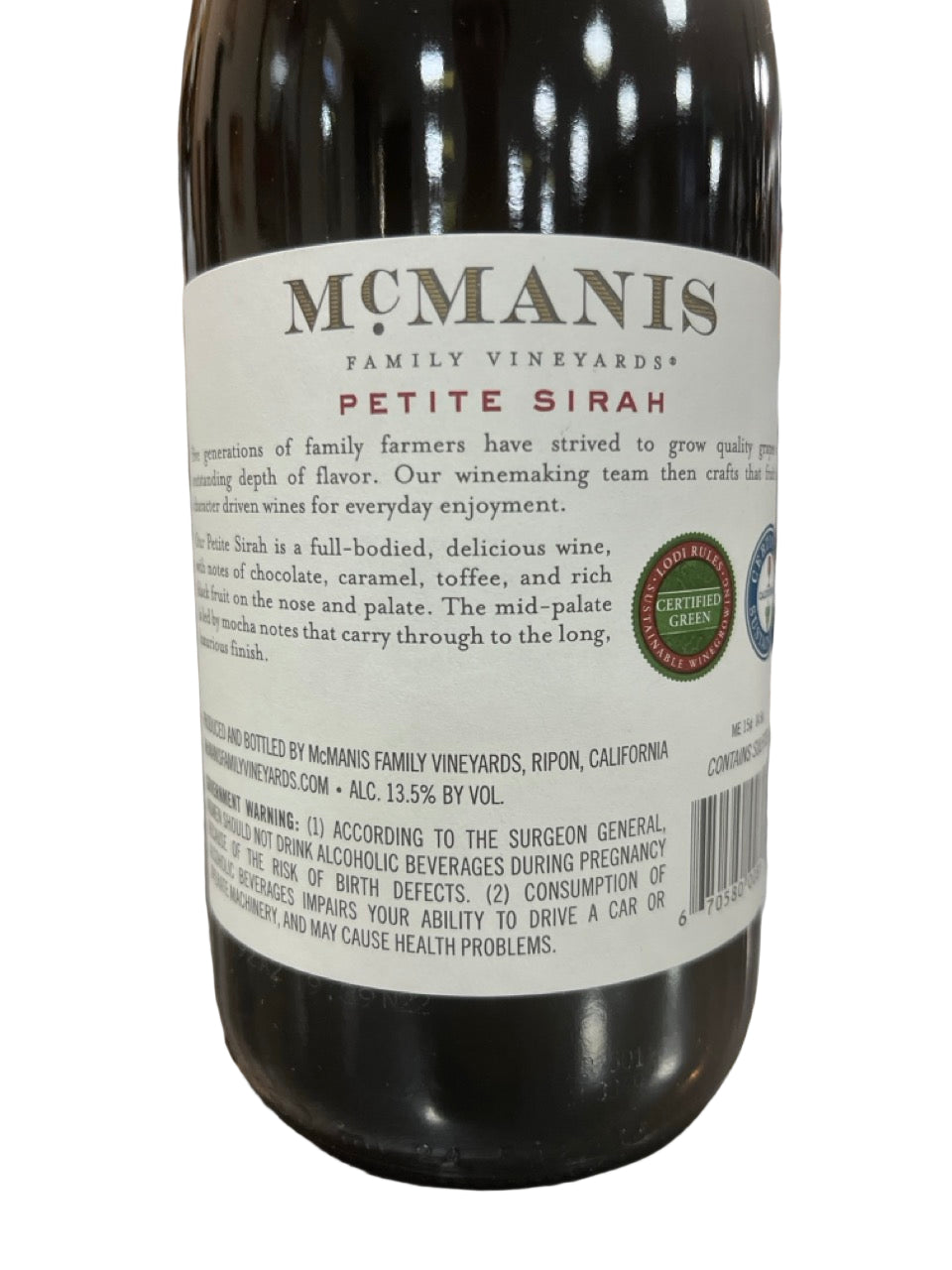 McManis Family Vineyards Petite Sirah 2023 750ml
