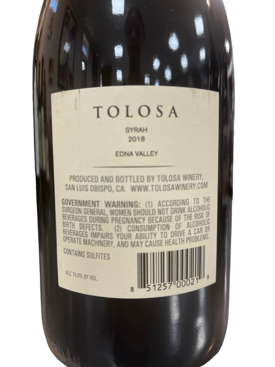 Tolosa Edna Valley Syrah 2018 750ml