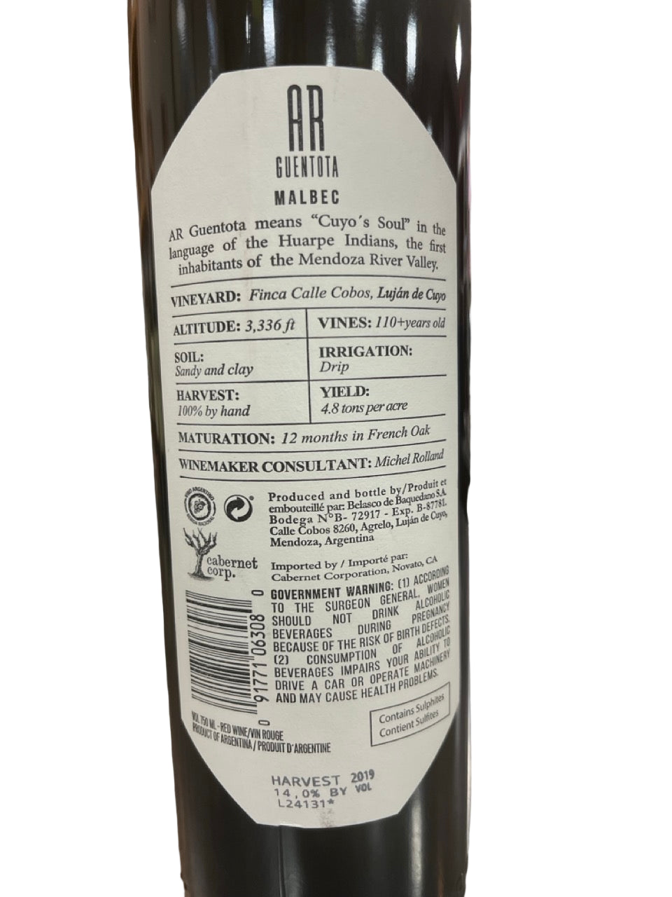 AR Guentota Malbec 2019 750ml