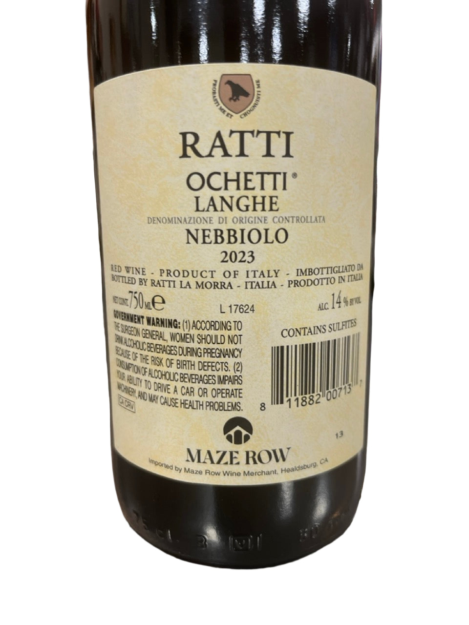 Ratti Ochetti Langhe Nebbiolo 2023 750ml