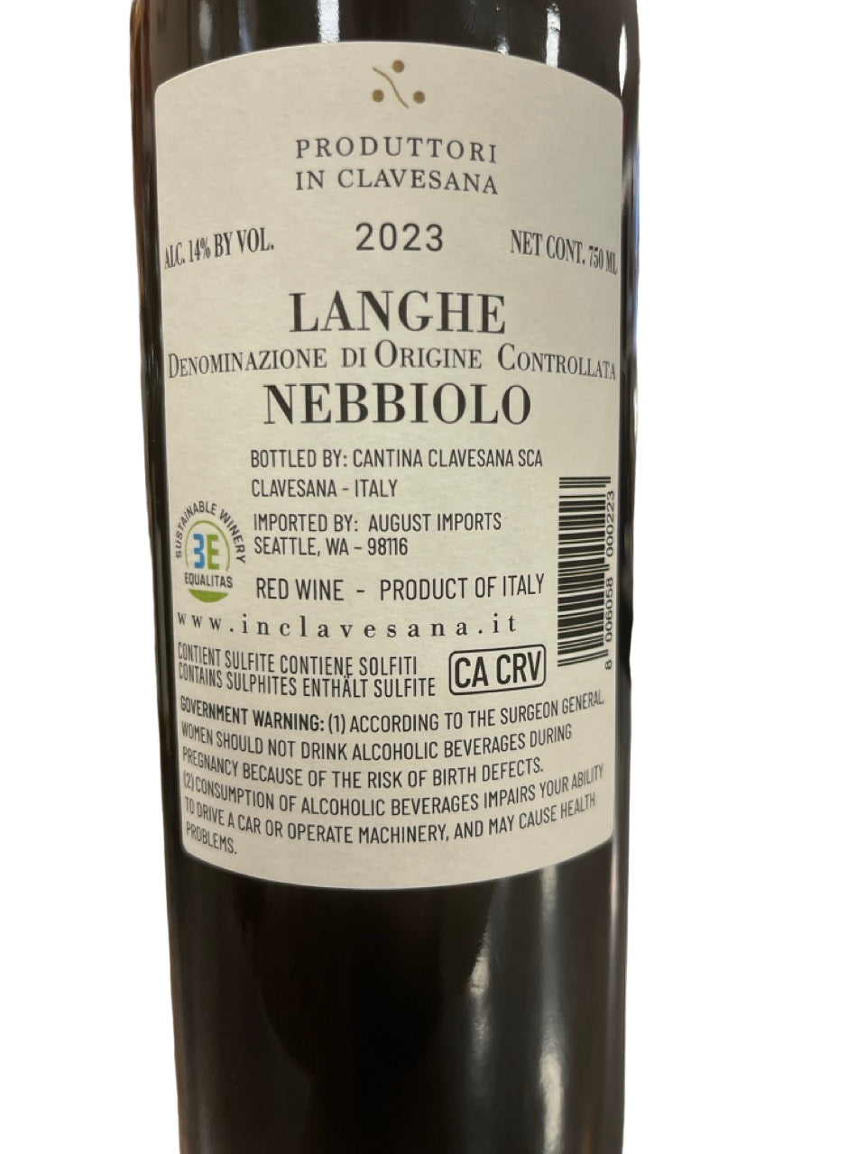 Cantina Clavesana Langhe Nebbiolo 2023 DOCG 750ml