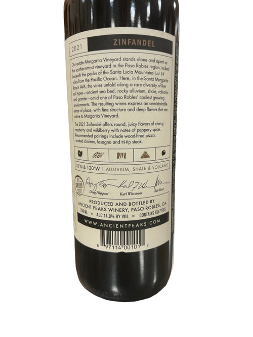 Ancient Peaks Paso Robles Zinfandel 2021 750ml