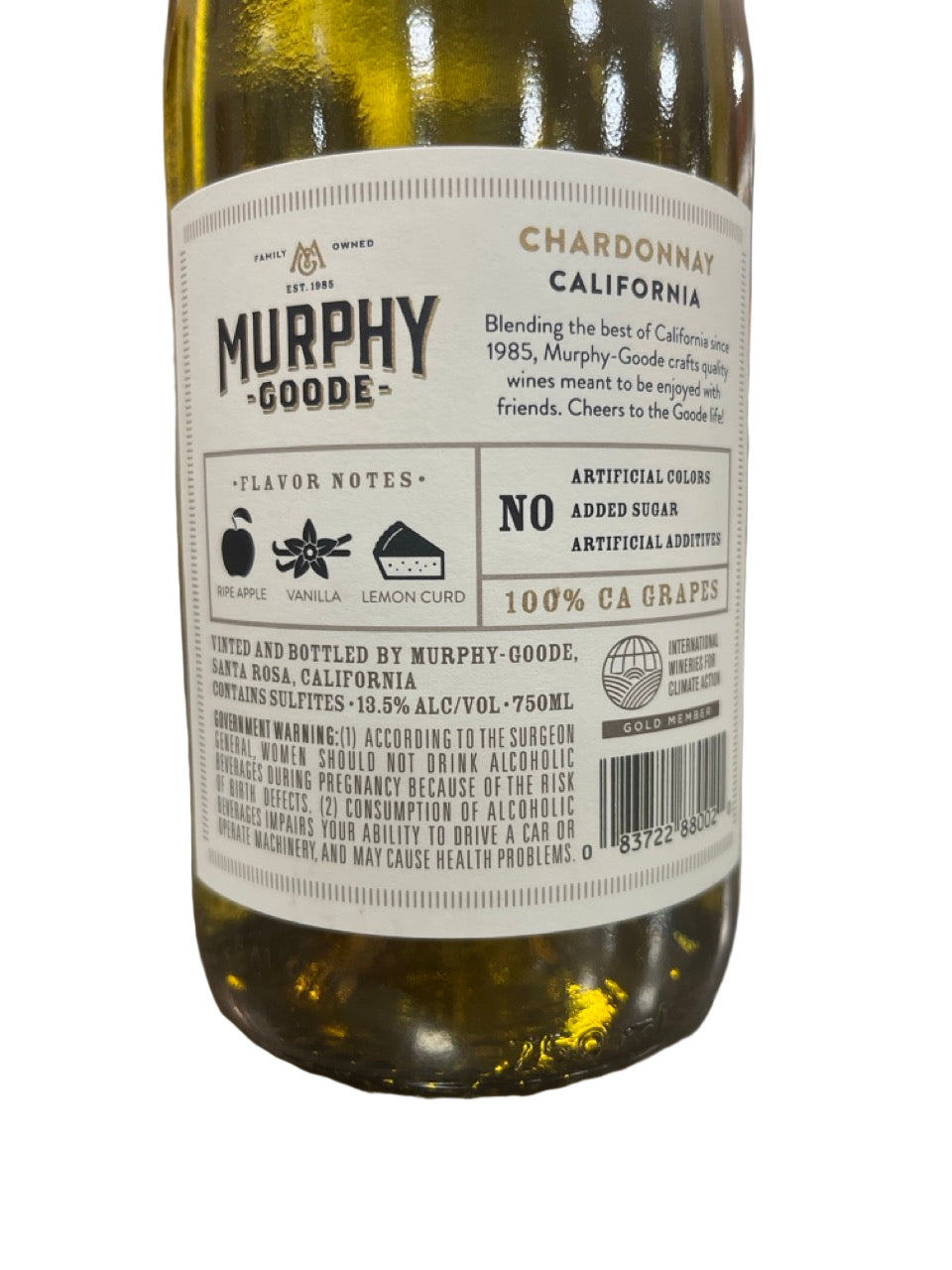 Bottle of Murphy-Goode Chardonnay with label 