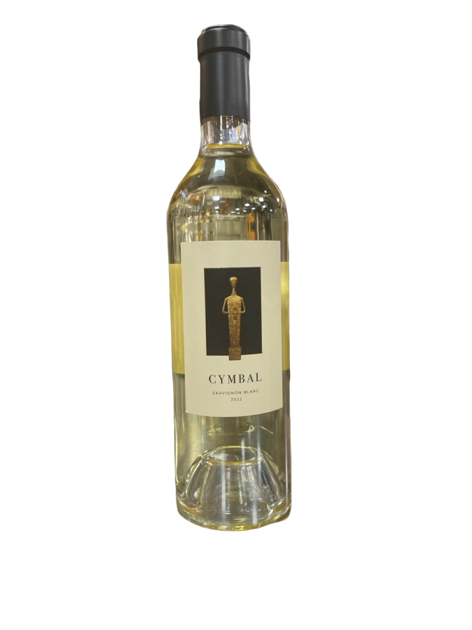 Wine bottle labeled 'Cymbal' on a white background