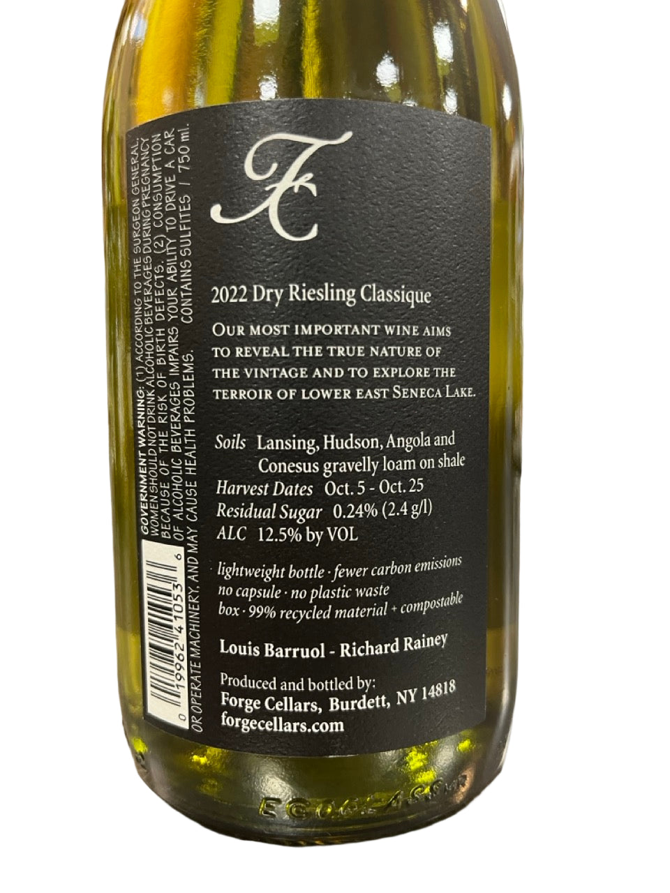 Forge Cellars Dry Riesling 2022 750ml